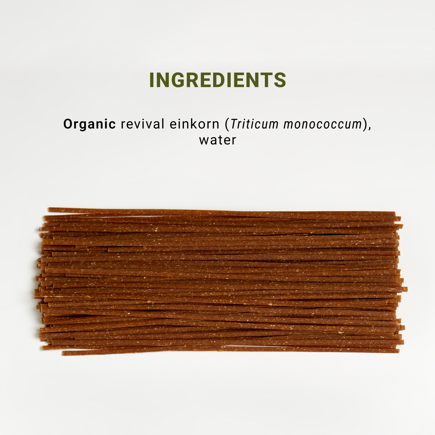 Ingredients list for Linguine d'éinkorn bio