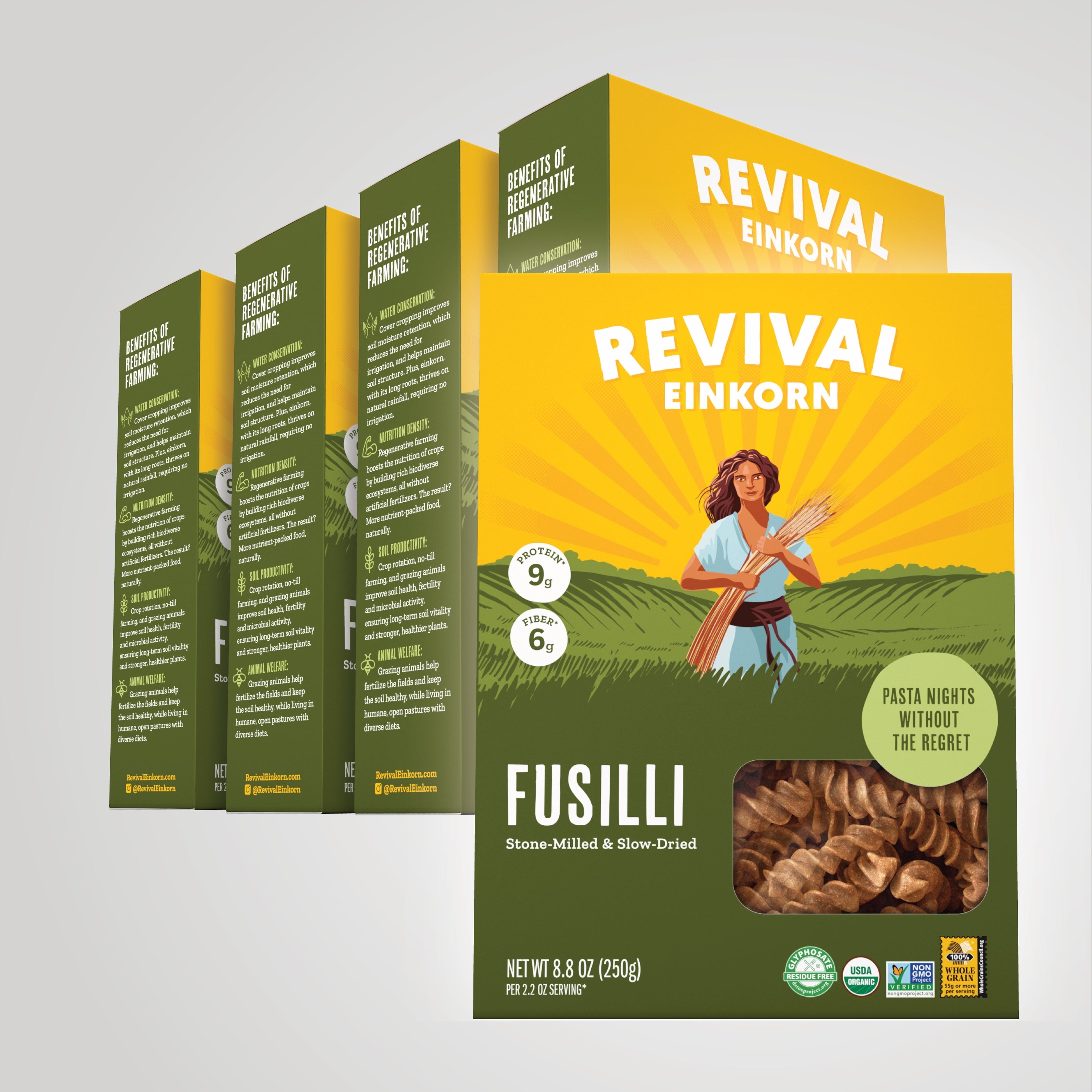 5 boxes of Organic Einkorn Fusilli