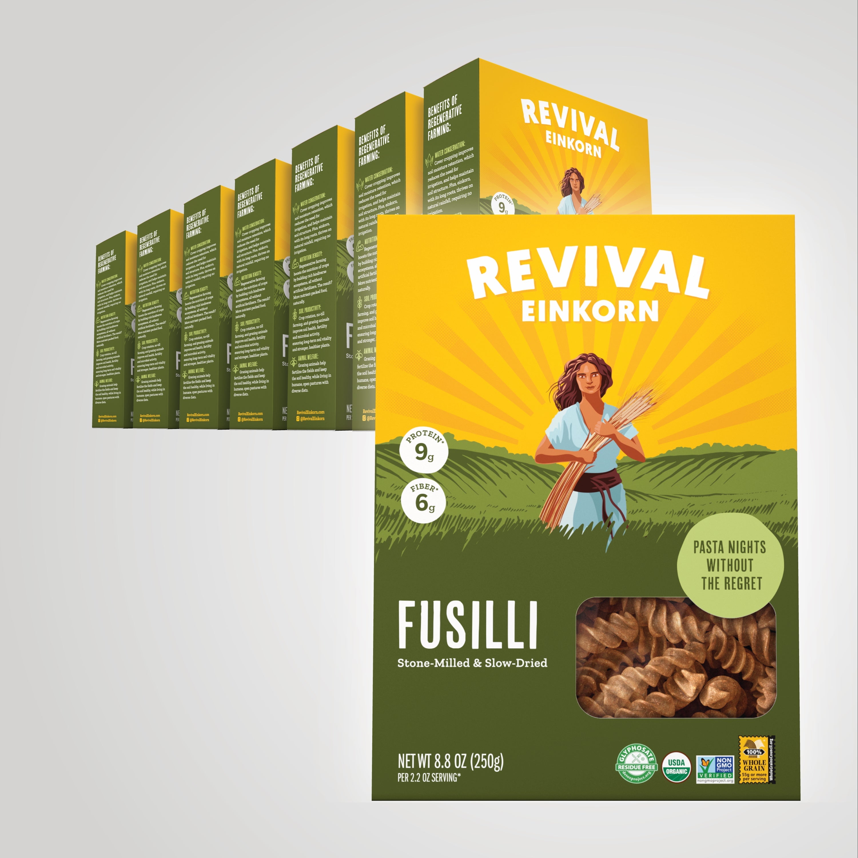 8 boxes of Organic Einkorn Fusilli
