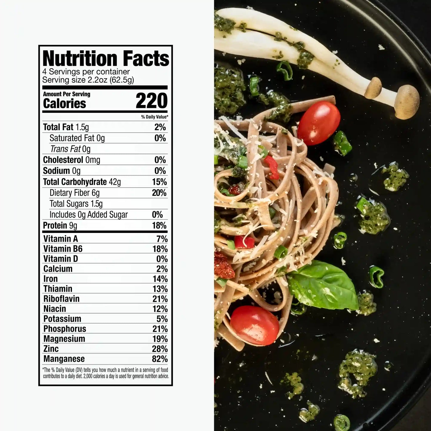 Nutrition Facts of Organic Einkorn Linguine